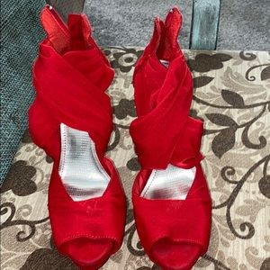 Red Velvet back Heels